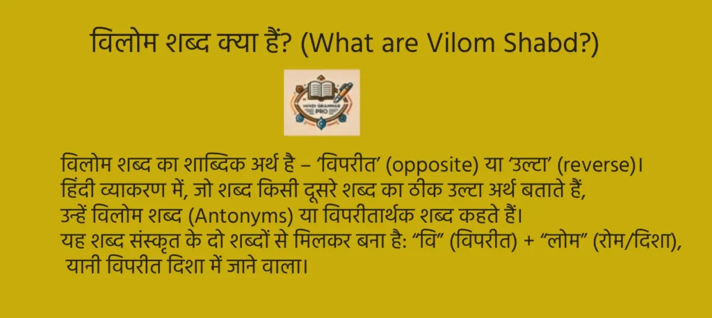 vilom shabd kya hai